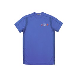 Order online for customized short-sleeved blue round-neck T-shirt, horn sleeves, pharmacy uniform, side-stitched T-shirt, 75D mesh fabric T1125 Order online for customized short-sleeved blue round-neck T-shirt, horn sleeves, pharmacy uniform, side-stitched T-shirt, 75D mesh fabric T1125